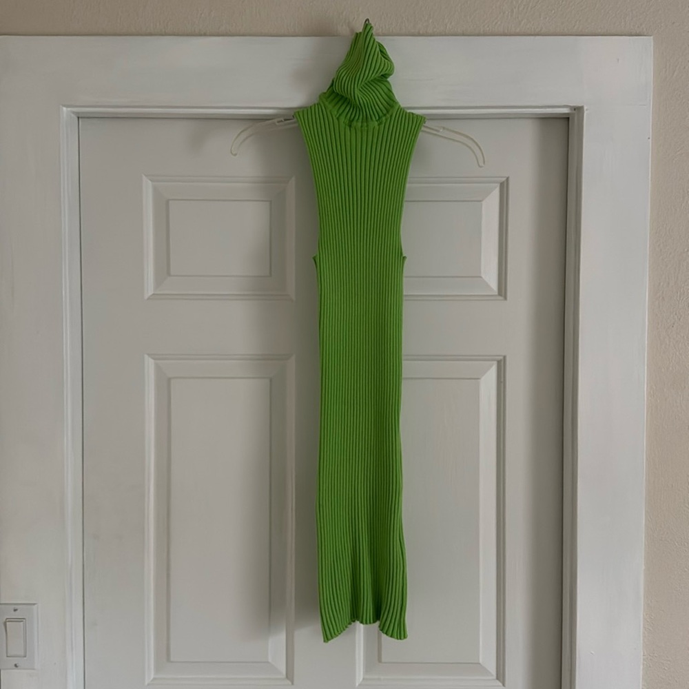 GIU GIU NONNA MINI DRESS IN CELERY